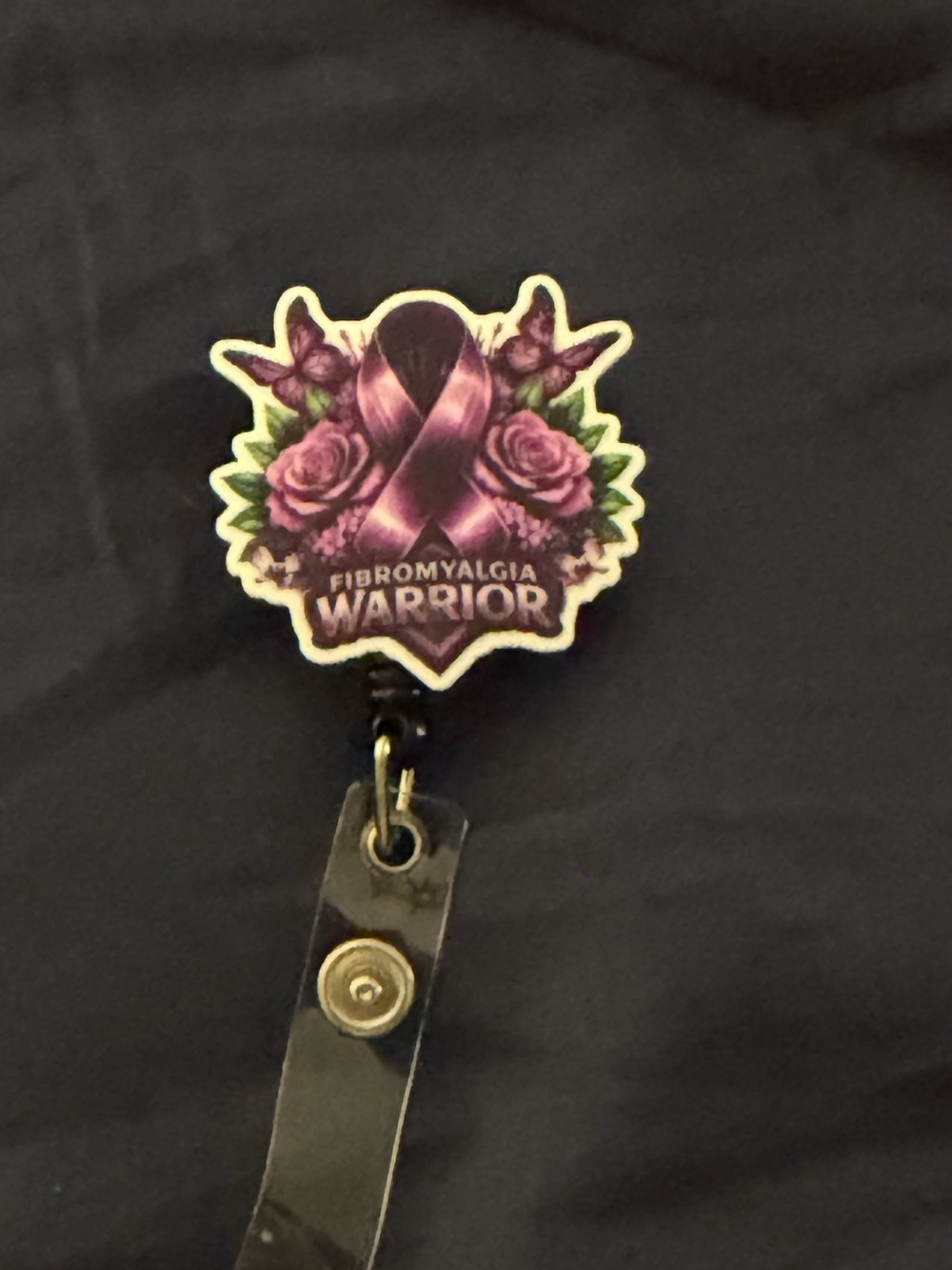 Fibromyalgia Warrior Purple Ribbon Badge Reel